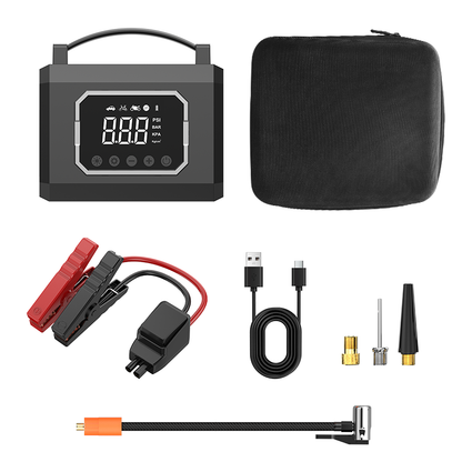 2026 Neu! 🚗 Tragbarer Auto Starthilfe Booster & Luftkompressor ⚡ Schnellstart & Reifenaufpumpen 🔥 Jetzt 49% Rabatt!