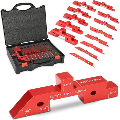 🔧GJANSH Tischeinstellblöcke für die Holzbearbeitung, Präzisionsset aus Aluminiumlegierung, Höhen-, Tiefen-, Winkel- & Zaun-Ausrichtungslehren – Router- und Säge-Zubehör mit Aufbewahrungskoffer