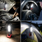 🔥SAKERPLUS Wiederaufladbare Arbeitsleuchte, 3000LM COB LED Magnetische Mechanikerlampe mit 360° Schwenkhaken, 180° verstellbarem Ständer, Taschenlampen-Modus, USB-C Ladung, IP54 Wasserbeständig für Autoreparatur, Garage & Camping