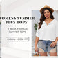 👚🌸 Plus-Size V-Ausschnitt-Tunika – 3/4 Arm, lockerer Schnitt, atmungsaktiv. Perfekt für Alltag, Büro & Reise. 50% RABATT! 🔥☀️