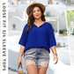 👚🌸 Plus-Size V-Ausschnitt-Tunika – 3/4 Arm, lockerer Schnitt, atmungsaktiv. Perfekt für Alltag, Büro & Reise. 50% RABATT! 🔥☀️