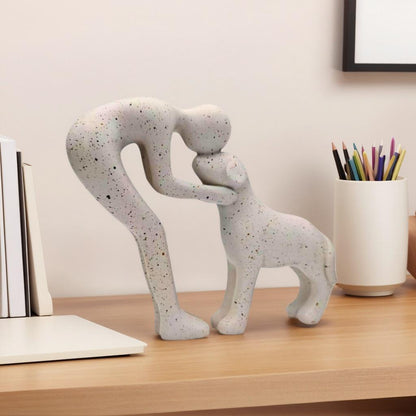 🐕🧑 Mann & Hund Skulptur Kunstfigur – 50% RABATT! Einzigartige Figur, warm & liebevoll, perfekt für Büro, Wohnzimmer & Schlafzimmer. 🔥🏠
