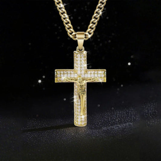 ✝️ 50% RABATT! ✨ Jesus-Kreuz-Anhänger (14K Vergoldet) – Spiritueller Schutz, Hochwertige Verarbeitung & Perfekt Als Bedeutungsvolles Geschenk 🎁