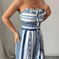 👗💙 Geometrischer Jumpsuit mit Halter-Ausschnitt & Seitenschlitz – 50% RABATT! Perfekt für Strand, Büro & Abend. 🔥✨