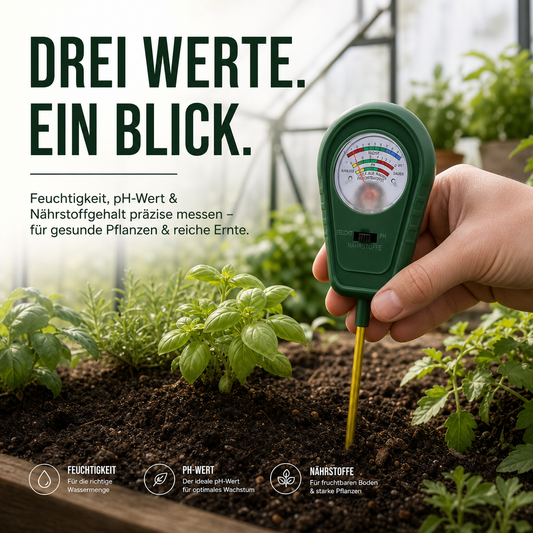 🌱 50% RABATT! 🔥 3-in-1-Bodenanalysator mit Zeigeranzeige – Misst pH-Wert, Feuchtigkeit & Licht – Ideal für Garten, Rasen oder Topfpflanzen – einfache Steckmontage ohne Batterien 🌿