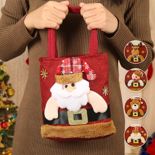 🎅✨ 3D Weihnachtsmann Leinenbeutel – 50% RABATT! Wiederverwendbar mit Griffen, Geschenksäckchen für den Weihnachtsabend – festliche Party-Gastgeschenke. 🎄