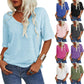 👕🔥 Unifarbenes Damen-T-Shirt mit V-Ausschnitt – 50% RABATT! Weich, atmungsaktiv & perfekt für Alltag, Büro & Freizeit 🌿