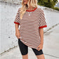 👕🌸 Gestreiftes Damen-T-Shirt – entspannte Passform, weicher Stoff, vielseitig kombinierbar. 50% RABATT! 🔥☀️