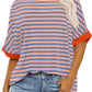 👕🌸 Gestreiftes Damen-T-Shirt – entspannte Passform, weicher Stoff, vielseitig kombinierbar. 50% RABATT! 🔥☀️