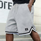 🔥 Herren Quilted Sport Shorts – Locker Geschnitten, Streifensaum & Atmungsaktive Baumwollmischung für Sport & Alltag 🏃