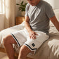 🔥 Herren Quilted Sport Shorts – Locker Geschnitten, Streifensaum & Atmungsaktive Baumwollmischung für Sport & Alltag 🏃