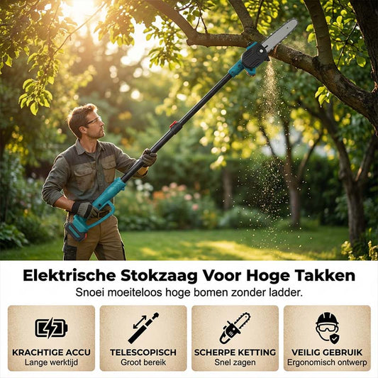 🌞 【Limitiertes Angebot – 50% Rabatt】 🔥 2-in-1 Akku-Stangenkreissäge & Handsäge | Sicheres Beschneiden ohne Leiter | 21V Akku