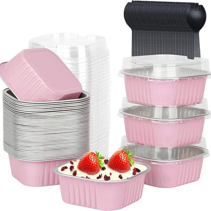 🍰 Einweg-Minikuchenformen-Set – 50 % Rabatt! Backformen aus Alufolie mit Kunststoffdeckeln, 5-oz-Portionen – leicht zu reinigen, ideal für Partys und zum Verschenken. ⚡