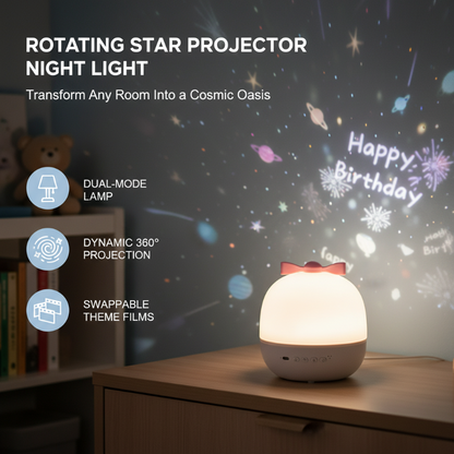 ⭐🌙 Sternprojektor mit Nachtlicht – 50% RABATT! 360°-Rotation, 3 Lichtfarben, wechselbare Folien – zauberhafte Atmosphäre für Kinder. 🎠