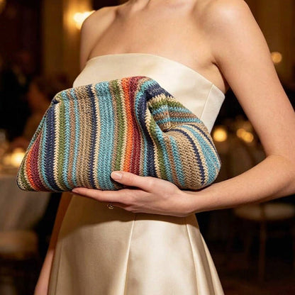 👜 Damen Clutch Bag mit gewebtem Streifenmuster – stilvoll, vielseitig & praktisch – perfekt für Abendveranstaltungen, Partys & besondere Anlässe – elegantes Accessoire für jeden Look