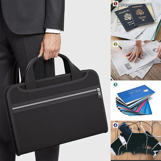 📁 50% DI SCONTO! 🔥 Cartella Portadocumenti a Fisarmonica Ignifuga con Maniglia – Protezione dal Fuoco, 12+ Scomparti & Portatile 🧾