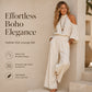 🔥 50% RABATT! 🌸 Damen 2-teiliges Set ✨ Cold-Shoulder Neckholder-Top & Weite Hose – Leicht, Elegant & Perfekt für Sommer, Urlaub und Freizeit