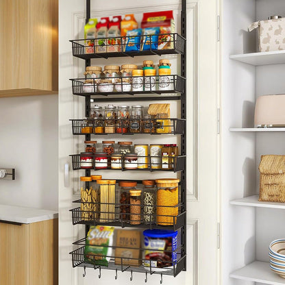🚪📦 Mehrstufiger Tür-Vorratsregal – 50% RABATT! Stauraum für Gewürze, Konserven & Snacks – einfach über die Tür hängen, ohne Bohren. 🔥🏠
