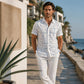 👔 📐Herren Geometrie-Print Relaxed-Fit Kurzarmhemd