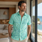 👔 📐Herren Geometrie-Print Relaxed-Fit Kurzarmhemd
