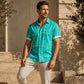 👔 📐Herren Geometrie-Print Relaxed-Fit Kurzarmhemd