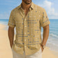 👔 📐Herren Geometrie-Print Relaxed-Fit Kurzarmhemd