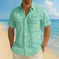 👔 📐Herren Geometrie-Print Relaxed-Fit Kurzarmhemd