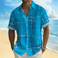👔 📐Herren Geometrie-Print Relaxed-Fit Kurzarmhemd