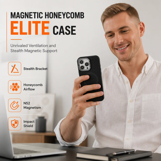 📱🍯 Magnetische Handyhülle „Honeycomb“ – 50 % Rabatt! Integrierter klappbarer Ständer, starker Magnet, wärmeableitendes Design – schlanker Schutz für den Alltag. ✨