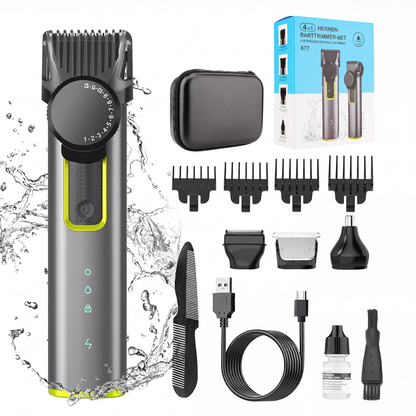 💈✂️ 4-in-1 Pflege-Set – 50% RABATT! Haare schneiden, Bart rasieren, Nasenhaare trimmen – kabellos, wasserdicht, 90 Min. Laufzeit. 💯✨