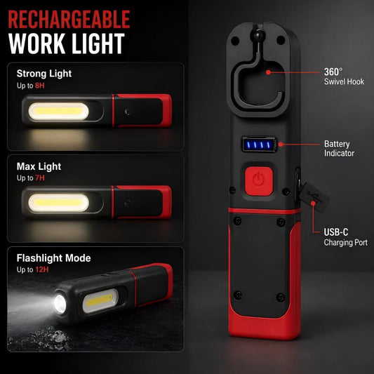 Rechargeable COB LED Work Light with Magnetic Base
