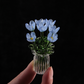 🌸✨ Miniatur-Glasblumen mit Vase – 50% RABATT! 7 farbige Glasblüten, 6cm Höhe, elegante Glaskunst – blüht für immer.