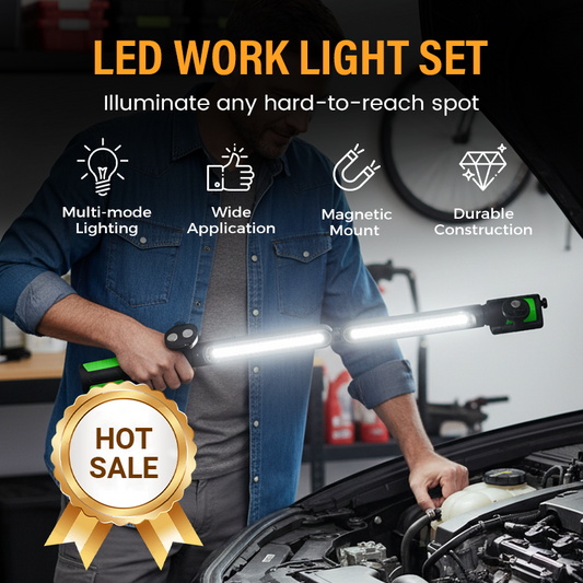 🔧 Wiederaufladbares LED-Arbeitsleuchten-Set – magnetisch, kompakt & praktisch für Werkstatt und Baustelle 🧲